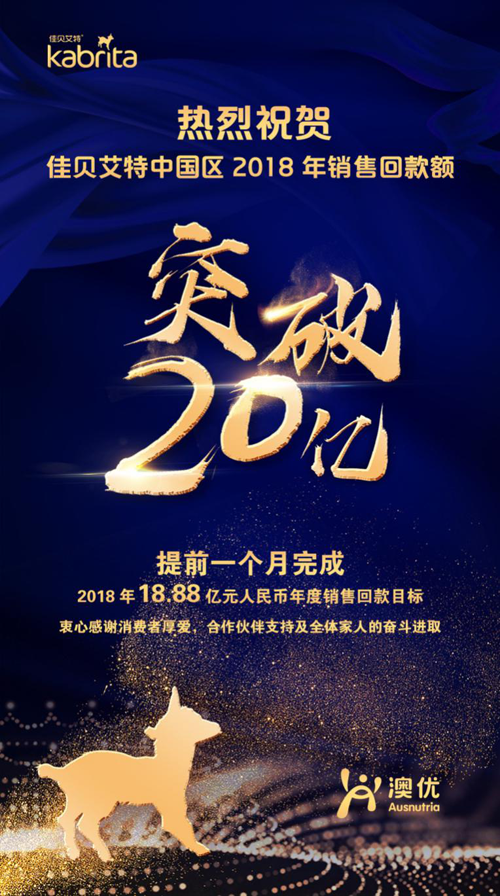 里程碑！澳優(yōu)旗下佳貝艾特提前跨過20億，引領(lǐng)羊奶從細(xì)分走向主流1