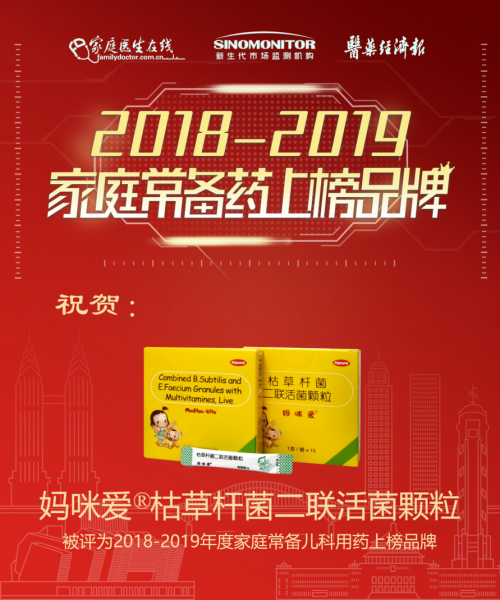 2018-2019年度家庭常備藥榜單發(fā)布，媽咪愛榮譽登榜