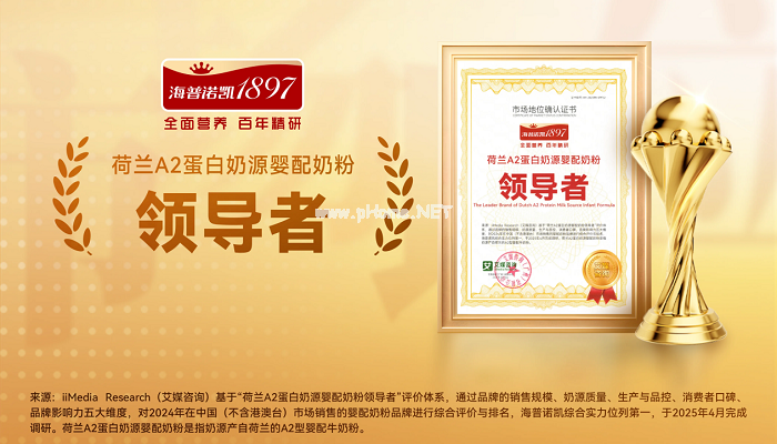 海普諾凱獲艾媒咨詢“荷蘭A2蛋白奶源嬰配奶粉領(lǐng)導(dǎo)者”市場(chǎng)地位確認(rèn)